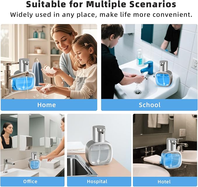Automatic Foaming Soap Dispenser, 17oz/500ml Touchless Rechargeable - Image 9
