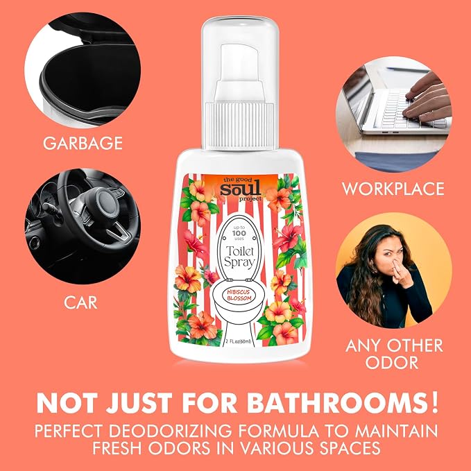 Toilet Spray, Hibiscus Blossom, Bathroom Toilet Odor Eliminator, Air Freshener - Image 6