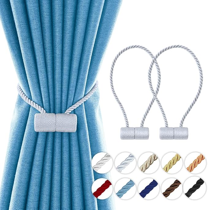 18 Inch Strong Magnetic Curtain Tiebacks, Curtain Holdbacks Modern Upgrade by YUNTUOO