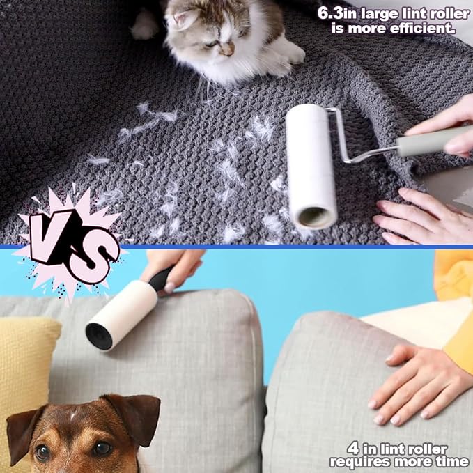 Extra Sticky Large Surface Lint Roller, 6.3'' Giant Lint Roller - Image 3