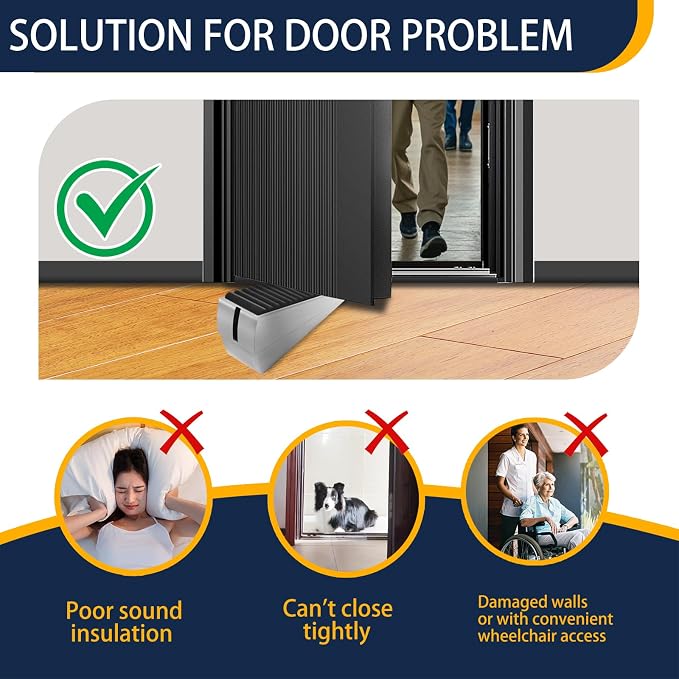 Heavy Duty Door Stopper Adjustable Spring Large Stoppers Wedge, Tall up to 3 - Image 6