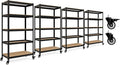 HOMEDANT House 5-Tier Metal Rolling Cart Shelf Rack Casters Heavy Duty by TheBestOrganizingSolution