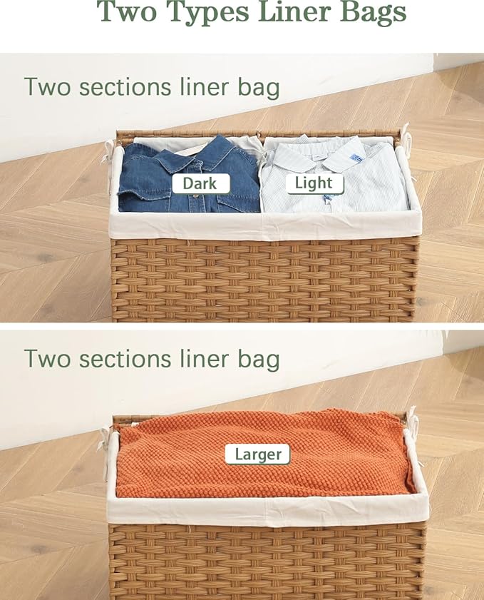 Storage Basket with Lid Wicker Baskets - Image 5