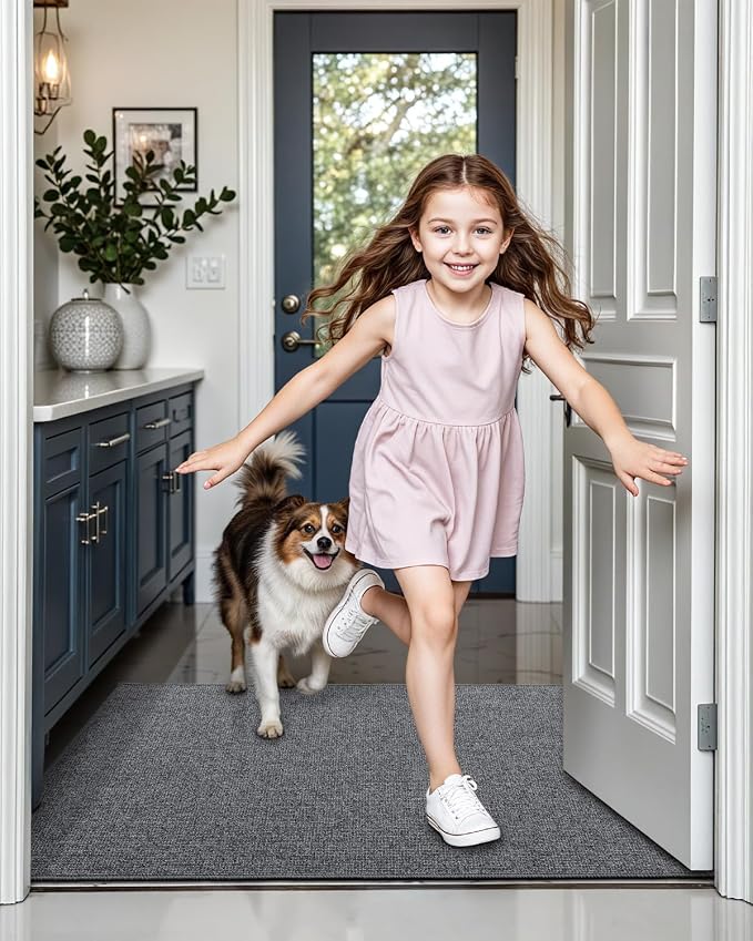 LUMI Indoor Door Mat 36"x59", Ultra Thin Low Profile Non-Slip Doormat - Image 5