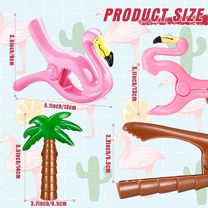 4 Pieces Beach Towel Clip Jumbo Size Chair Clips Towel Holder Clothes Pegs - Image 2