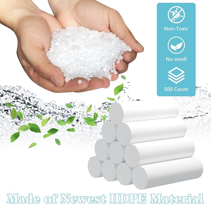 500 Count 5 Gallon Trash Bags, Strong Small Garbage Bags, Bathroom Trash Can - Image 5