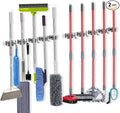 voze 5 Racks and 4 Hooks Mop and Broom Holder Wall Mount, Self Adhesive Heavy by voze
