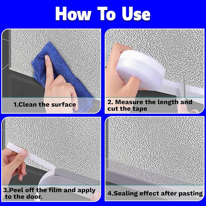 Silicone Weather Stripping Seal Door Tape 16.5 Feet Strip Bottom Draft - Image 5