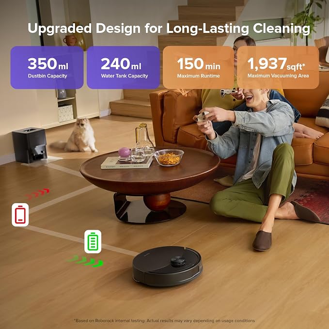 roborock Q10 S5+ Robot Vacuum and Mop, 000Pa Suction, Upgraded from Q8 max+ - Image 9