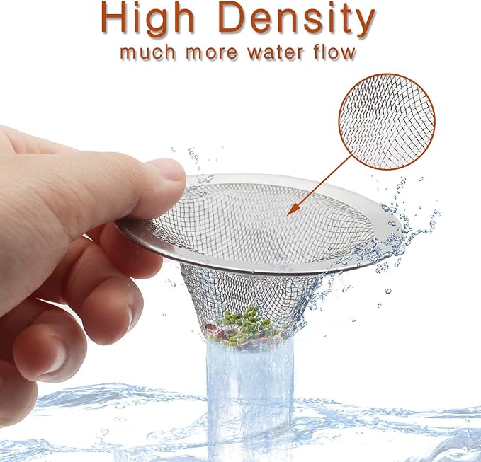4pcs Heavy Duty Stainless Steel Kitchen Sink Strainer, 2.75" Top / 1" Mesh - Image 8