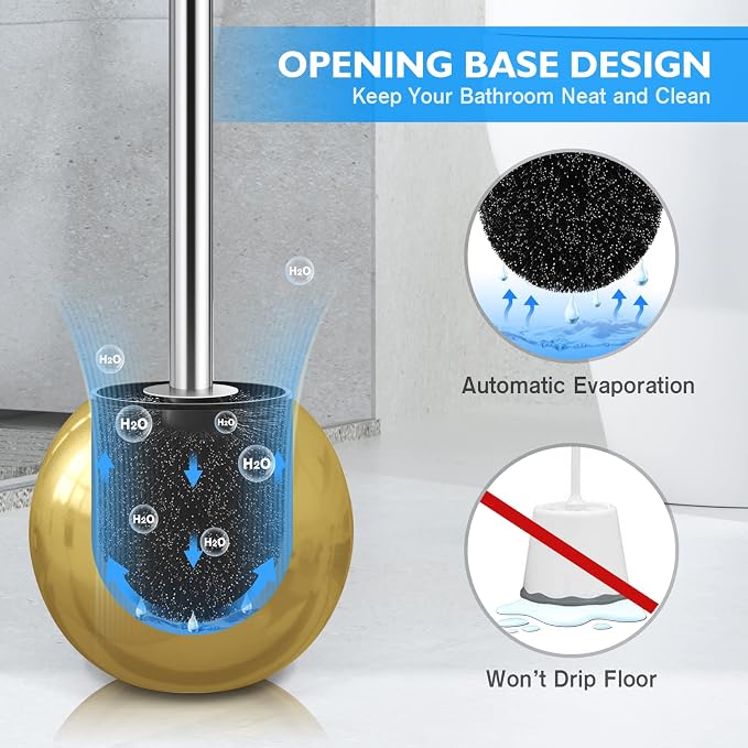 Toilet Brush and Holder 2 Pack, 304 Stainless Steel Toilet Brush - Image 5