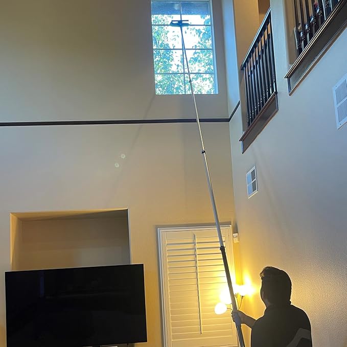 High Ceiling Fan Duster with 5-8 Foot Extension Pole, Extendable Reusable Cobweb - Image 5