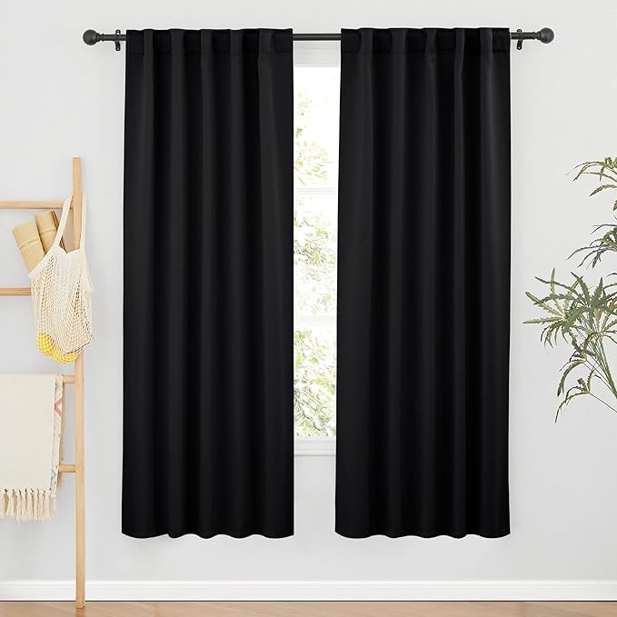 RYB HOME Blackout Curtains for Bedroom, Back Tab Curtain Drapes for Dining by RYBHOME