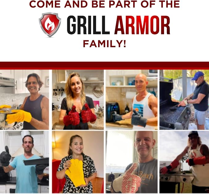 Grill Armor Oven Gloves 932°F Extreme Heat & Cut Resistant Oven Mitts - Image 6