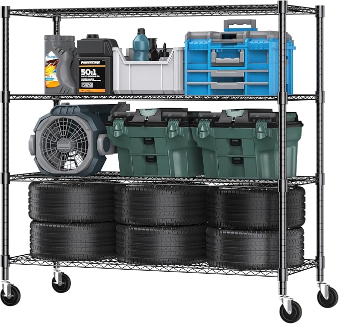Himimi 72" H Storage Shelves 4 Tier Metal Shelving Adjustable Wire Shelf by Himimi