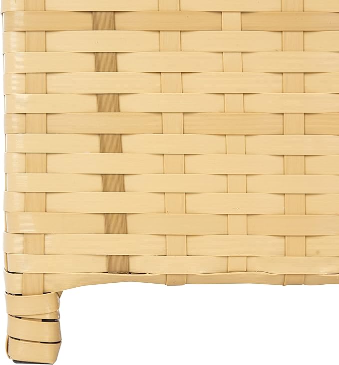 SAFAVIEH Outdoor Collection Mazeli Natural Woven Swing Top Dome Lid Trash Bin - Image 8
