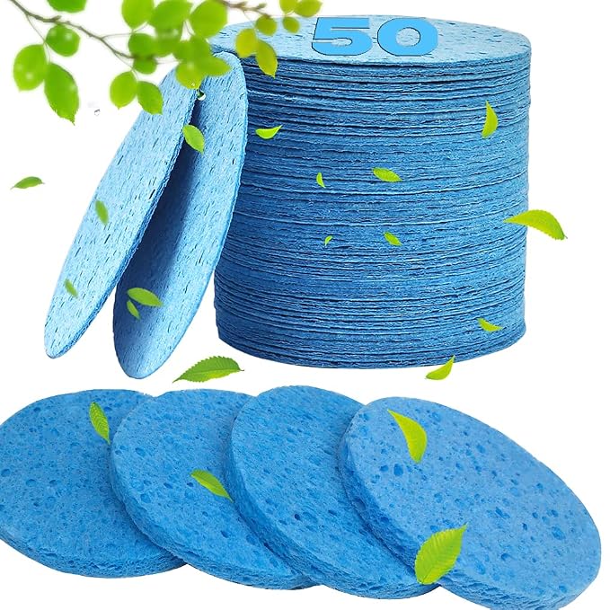 METUUTER 50 PCS Compressed Facial Sponges by METUUTER