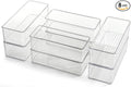 Hudgan 8 Pack Clear Plastic Drawer Organizers Set, Stackable Deep Drawer by HUDGAN