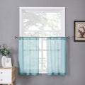 Tollpiz Short Sheer Tier Curtains Linen Textured Half Kitchen Curtain Sheers by Tollpiz