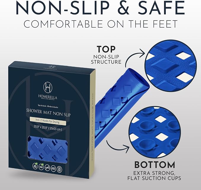 Homerella Anti Slip Shower Mat | Anti Mold Non Slip Bathtub Mat - Image 5