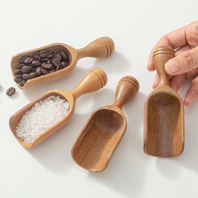 Wooden Scoops for Canisters 4PCS Wooden Scoop for Jars Acacia Mini Measuring by Unknown