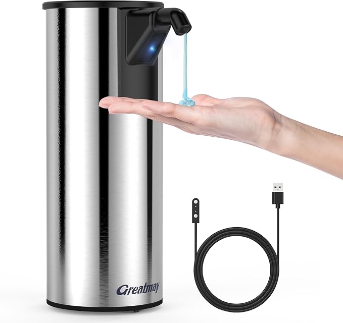 Automatic Soap Dispenser, Stainless Steel Material, Rechargeable Touchless Hand by Greatmay