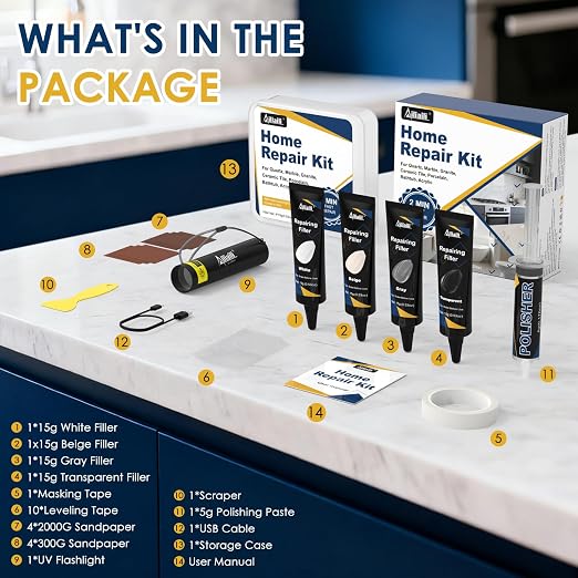 Quartz Countertop Repair Kit, Granite & Marble Repair Kit - Image 7