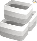 Hopegiver Woven Storage Baskets 15x11x10 Inch, 3 Pack Collapsible Cube Storage by HOPEGIVER