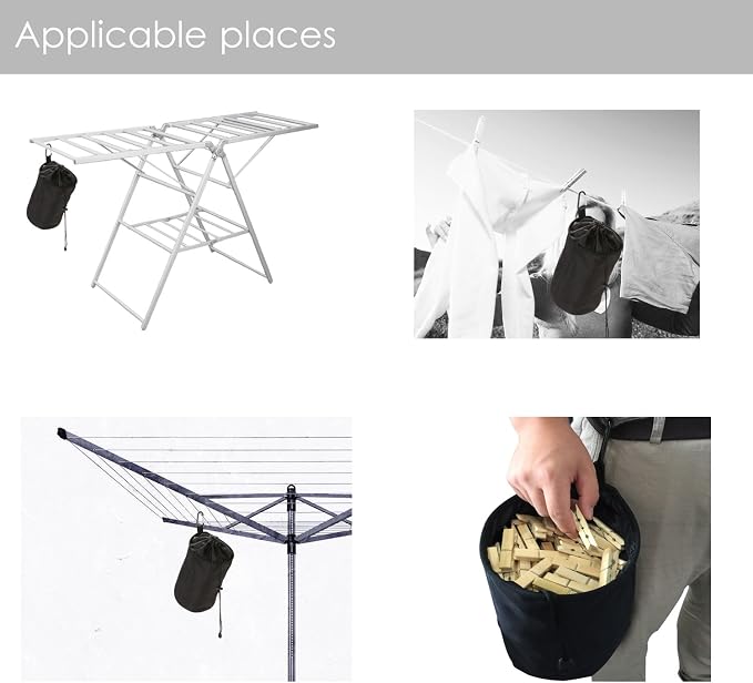 Clothespins Bag Hanging Clothesline Peg Organizer Storage Bags, Dust-proof - Image 4