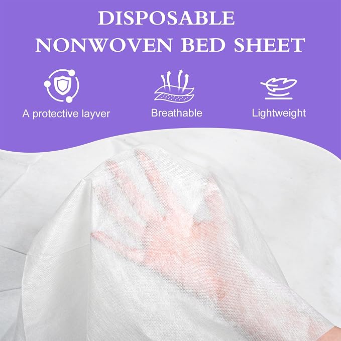 100 Pack Disposable Bed Sheets – 31.5 x 71 in Waterproof Non-woven Sheets - Image 3