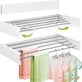 Wall Mounted Clothes Drying Rack 32 inches, Foldbale Laundry Drying Rack Wall by ZdwCyl
