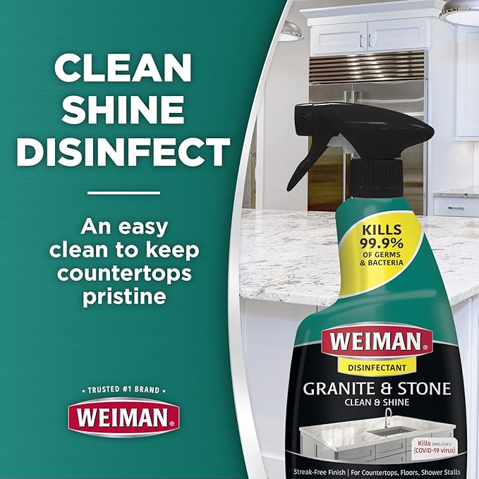 Weiman Disinfecting Granite Cleaner & Polish Value Pack - 24 oz Spray Bottle - Image 3