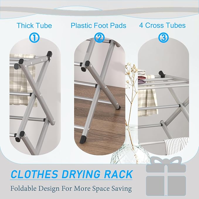 Household Indoor Folding Clothes Drying Rack, Dry Laundry and Hang Clothes - Image 4