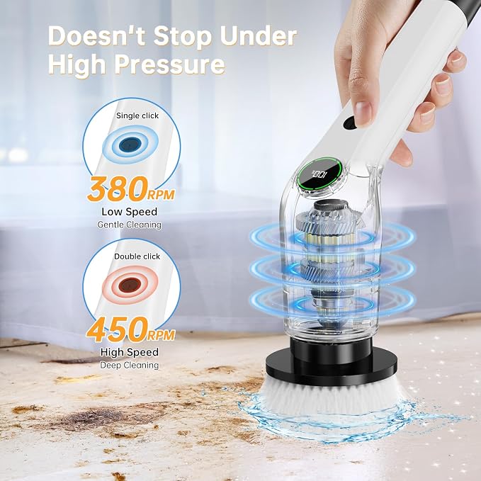Electric Spin Scrubber, Cordless Shower Scrubber - Image 4