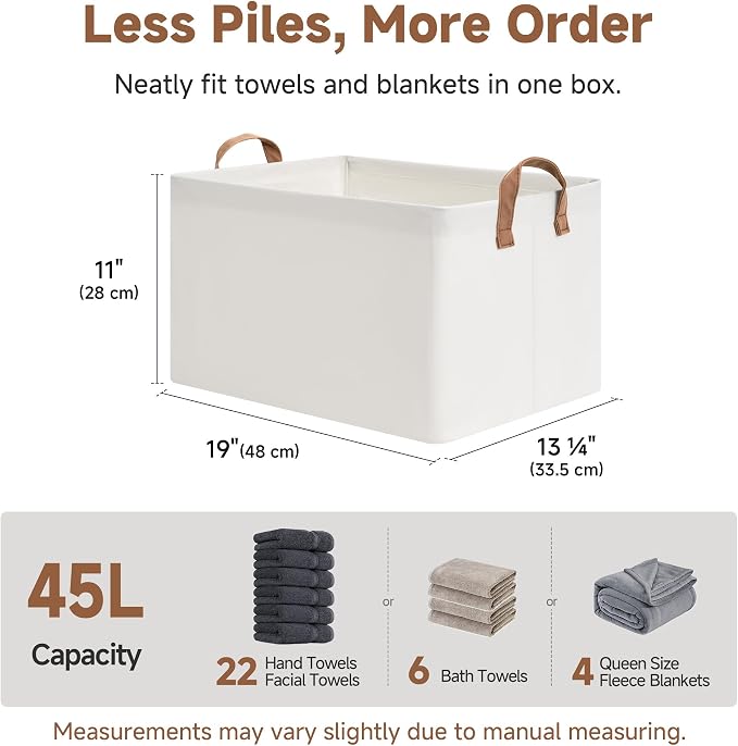 StorageWorks 45L Extra Large Fabric Storage Bins - Image 6