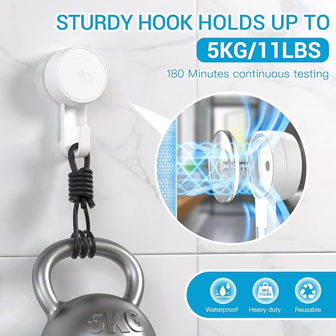 LUXEAR Suction Cup Hooks Reusable Suction Hooks - Image 3