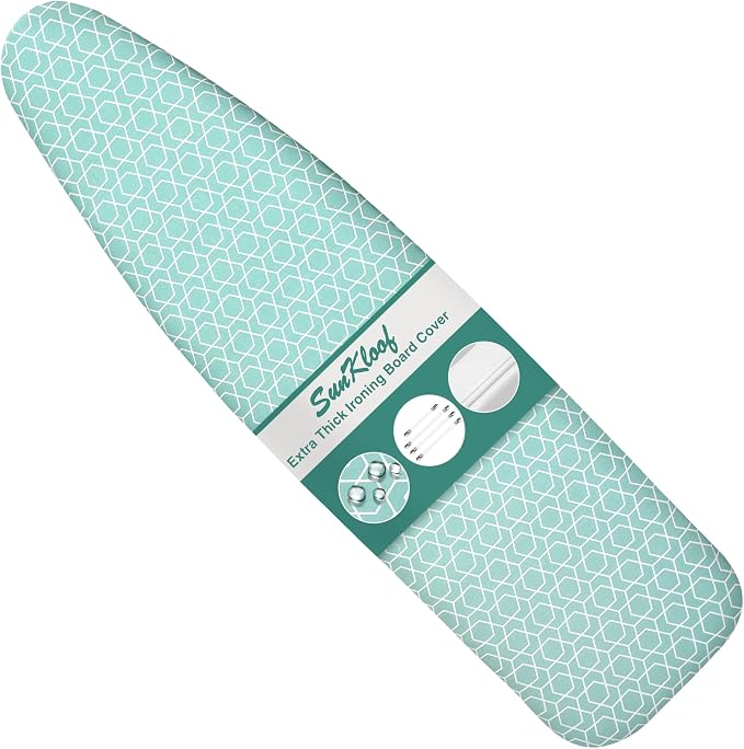 Extra Thick Ironing Board Cover and Pad, 15x54 Reflective Silicone Ironing by SUNKLOOF