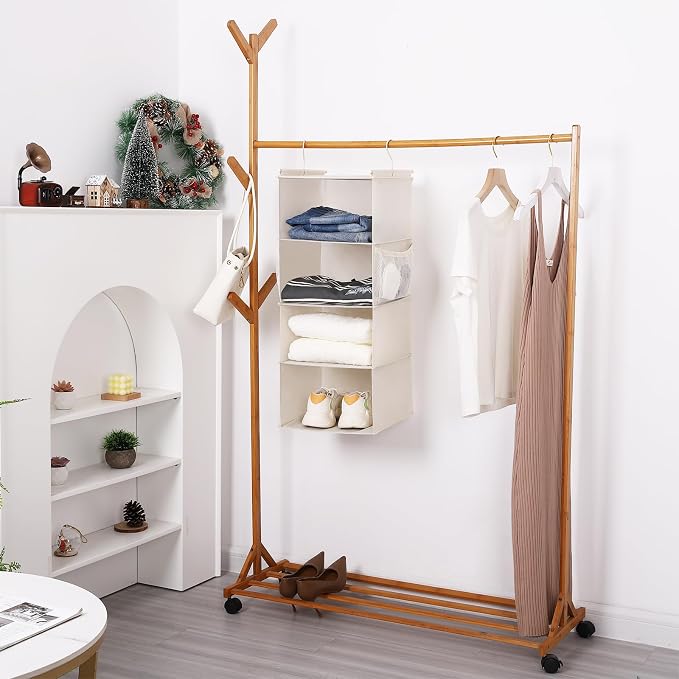 MAX Houser 4 Tier Shelf Hanging Closet Organizer, Closet Hanging Shelf - Image 2