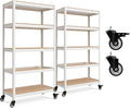 HOMEDANT House White 5-Tier Metal Rolling Cart Shelf Rack Casters Heavy Duty by TheBestOrganizingSolution