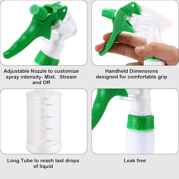 Eccliy 12 Pcs 16 Oz Plastic Spray Bottle, Adjustable Empty Reusable Sprayer - Image 4
