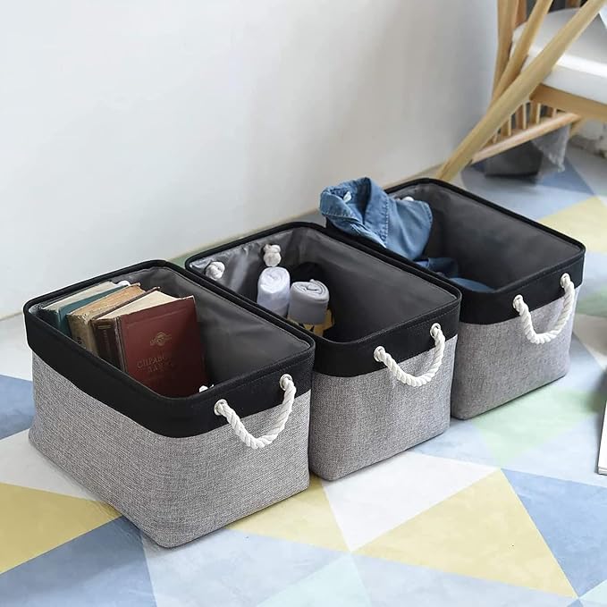 TheWarmHome Storage Basket for Organizing- 16x12x8 inch 1 Pack Fabric Storage - Image 2