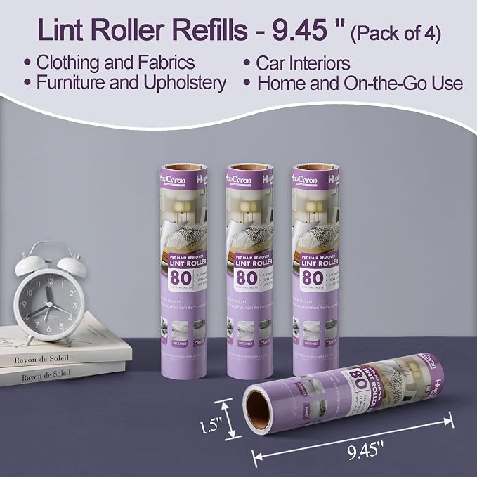 9.45 inch Large Surface Lint Roller Refills, Fits Most 9.45" Supersize Lint - Image 2