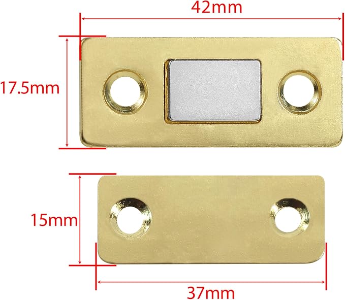 Cabinet Magnetic Catch, 10 Pack Gold Ultra Thin Magnetic Cabinet Door Catch - Image 3