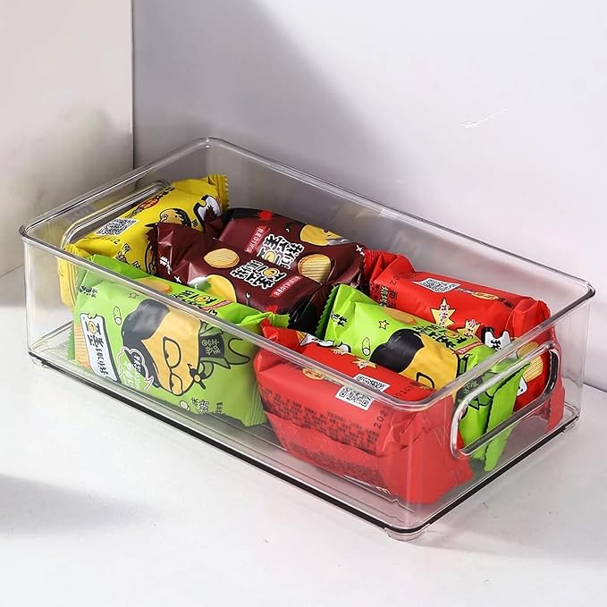 Clear Plastic Storage Bins, Large Fridge Organizer Plastic Bins, Pantry - Image 7