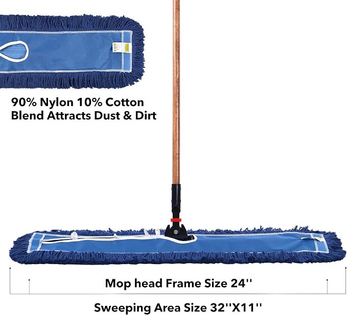Matthew Cleaning 24'' Industrial Strength Cotton Dust Mop Refill Washable - Image 6