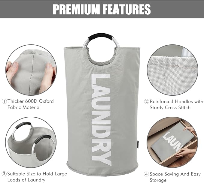 DOKEHOM 125L X-Large Collapsible Washing Laundry Basket Bag - Image 7
