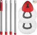 2 Spin Mop Head Replacement, 1 Base, 1 Mop Handle Combo Mops Set Compatible by HiBaby