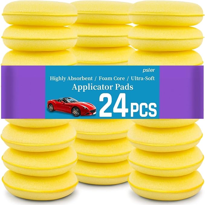 psler Foam Car Wax Applicator Pad Foam Applicator Pads Detailing Round 4 inch by PSLER