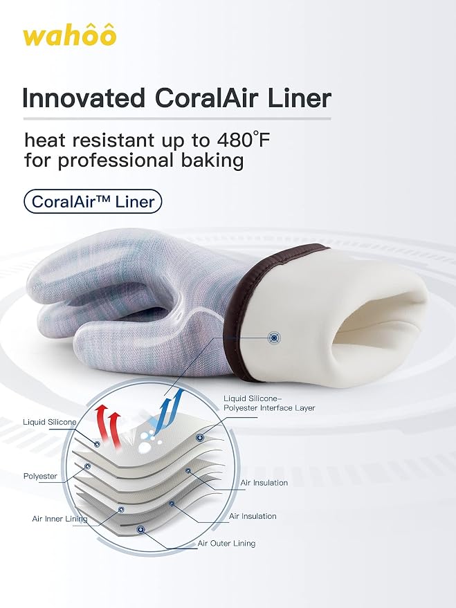 Wahoo Liquid Silicone Smoker Oven Gloves, Food-Contact Grade, Heat Resistant - Image 3
