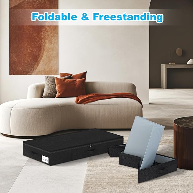 Under Bed Storage Container Bin 4 Pack, 4.5 Inch Slim Low Profile Underbed - Image 6